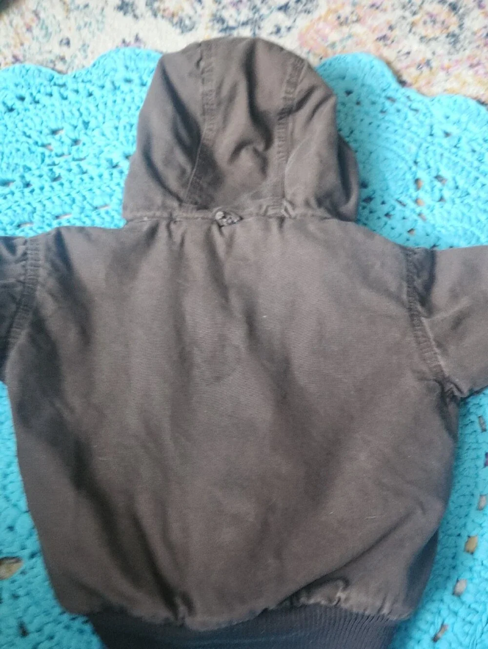 Walls Brown Kids Sherpa-Lined Hooded Puffer Jacket Pockets Warm Winter Coat